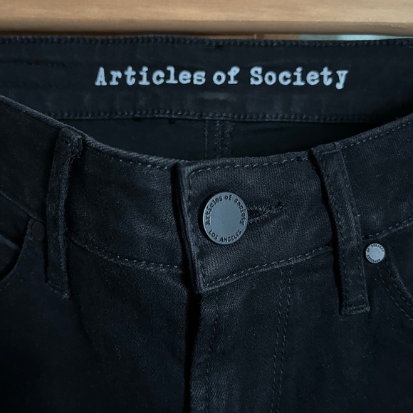 Articles of Society Black Super Soft Mid Rise Jeans  Size 24  New With Tags - Picture 2 of 13